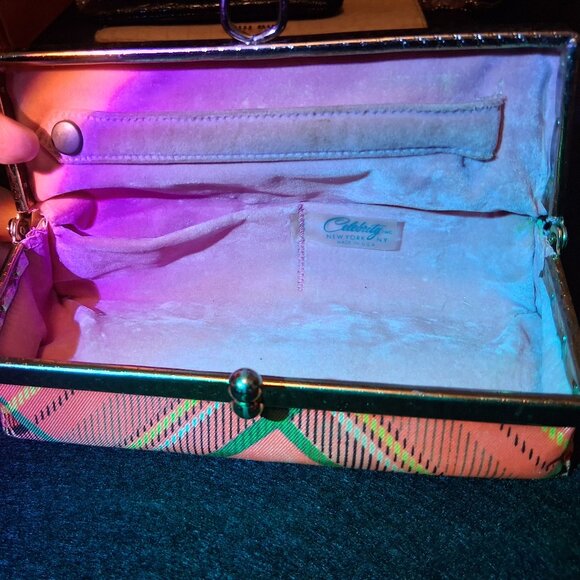 1960s Plaid Tartan Clutch – Vintage Mod Wallet with Metal Clasp - Multicloro - Picture 7 of 9